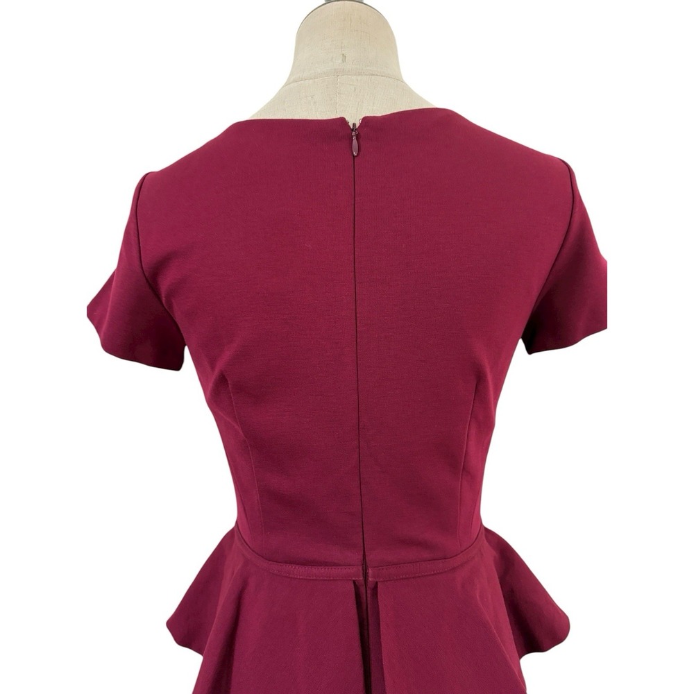 NWT Ann‎ Taylor Dress Peplum Burgundy Sz 2P Office Career  Professional Wiggle - Picture 7 of 10